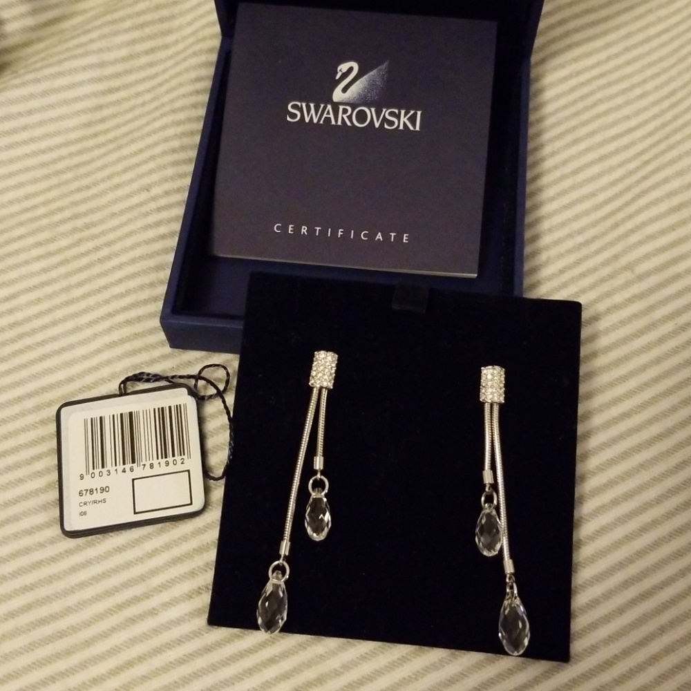 NWOT Swarovski crystal chandelier earrings